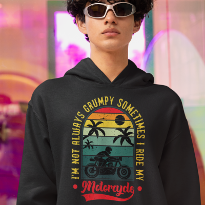 Grumpy Biker Hoodie with Fun Relaxed Style