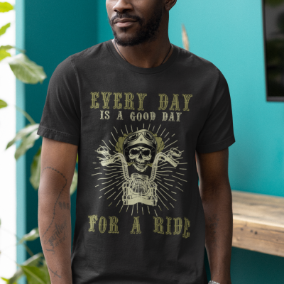 Good Day Ride T-Shirt with Bold Skull Design