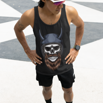 Viking Skull Tank Top with Bold Warrior Design