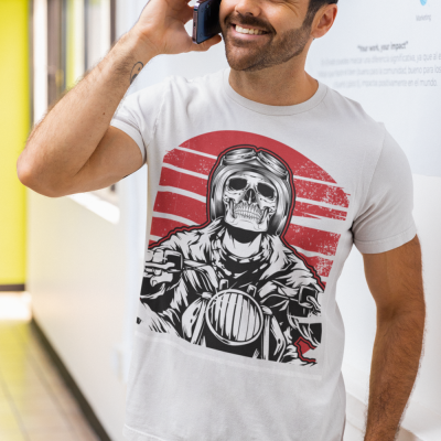 Rider Skull T-Shirt with Bold Unique Biker Style