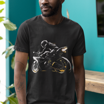 Speed Rider T-Shirt with Sleek Motorcycle Design